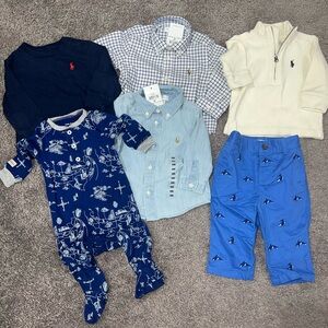 Ralph Lauren Baby Outfit Collection - Navy, Blue, White